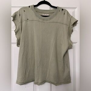 Distressed Olive Green Women's Free People Top